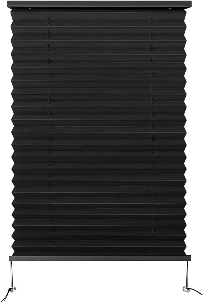 Dulepax RV Pleated Shades, 17" W x 24" L Black, RV Window Blinds for Camper Travel Trailers Motorhome's Window - Image 1